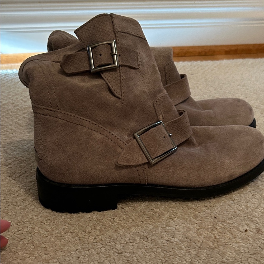 Jimmy Choo Brown Suede Ankle Boots with Buckles